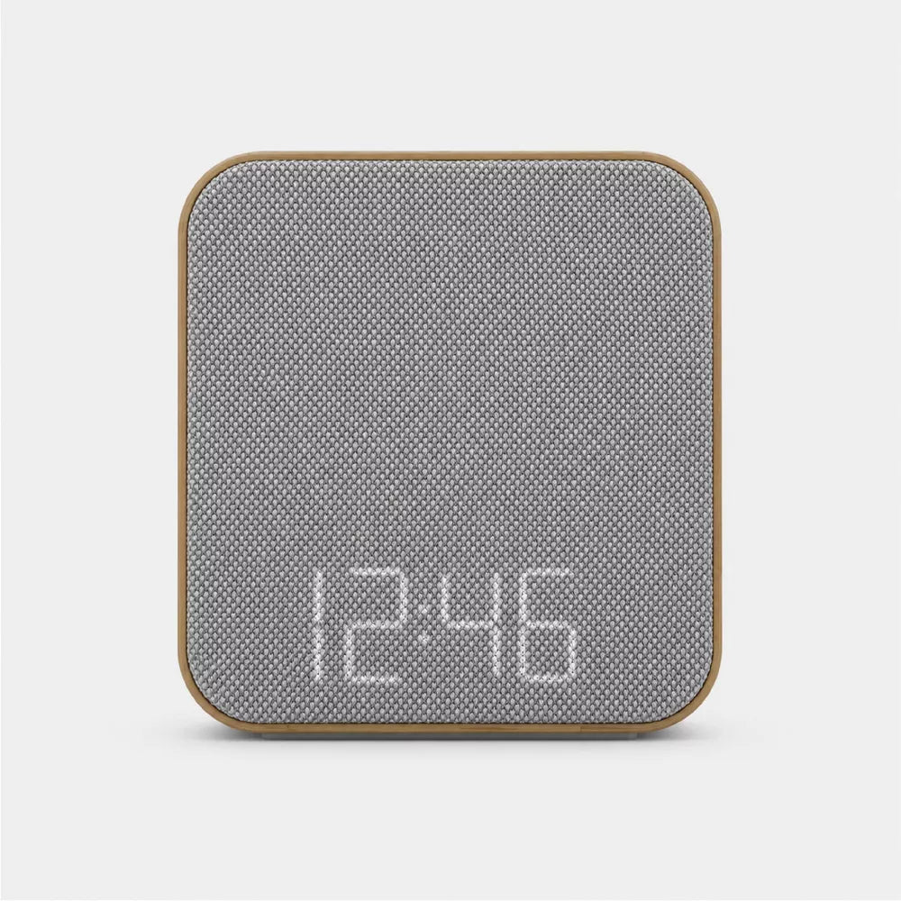 Wood Grain Frame Fabric Digital Alarm Clock With Sleep Sound Machine