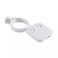 Compact Slim Power Strip with 2 AC Outlets and Dual USB Ports, 2ft Power Cord