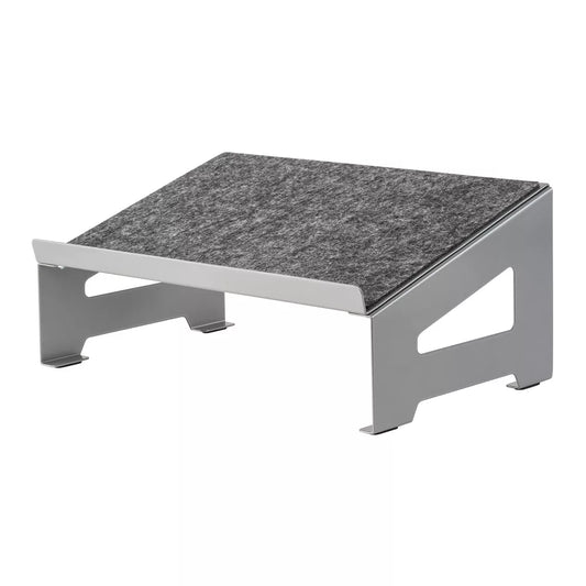 Fixed Angle Steel Laptop Riser with Felt Surface and Underneath Storage Space