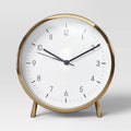 6 Inch Polished Metal Analog Alarm Table Clock