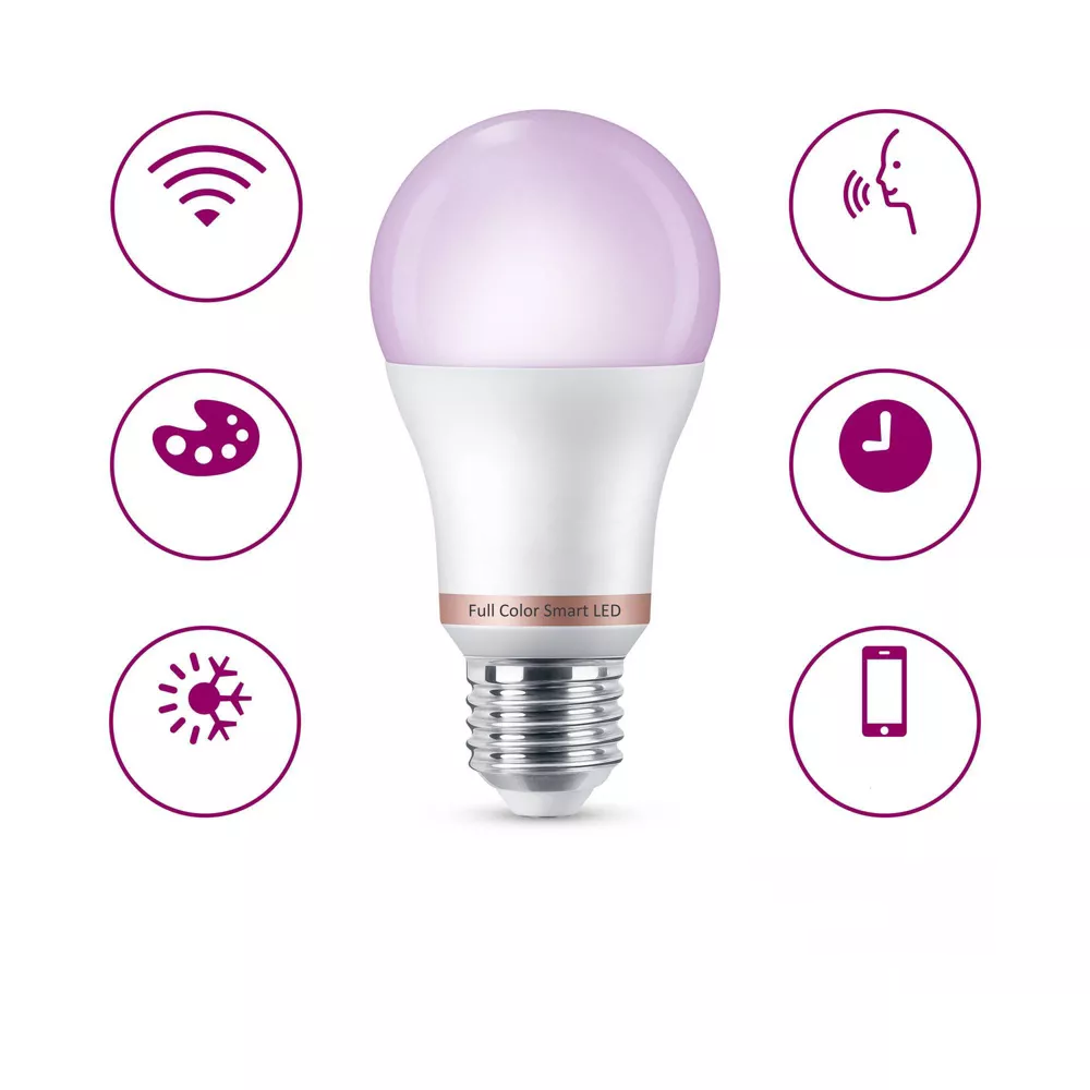 A19 Wi-Fi Multicolor Smart LED Bulb, E26 Base, Voice & App Control