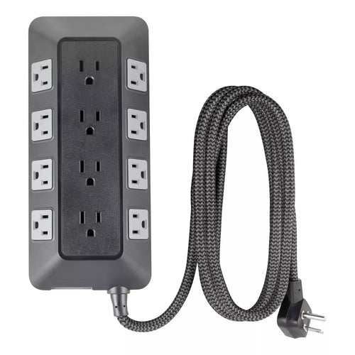 12-Outlet Multi-direction Surge Protector Power Strip with 8ft Braided Flat Plug Cord