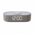 Fabric Wrapped Digital Alarm Clock with Wireless Charging & USB-C Port