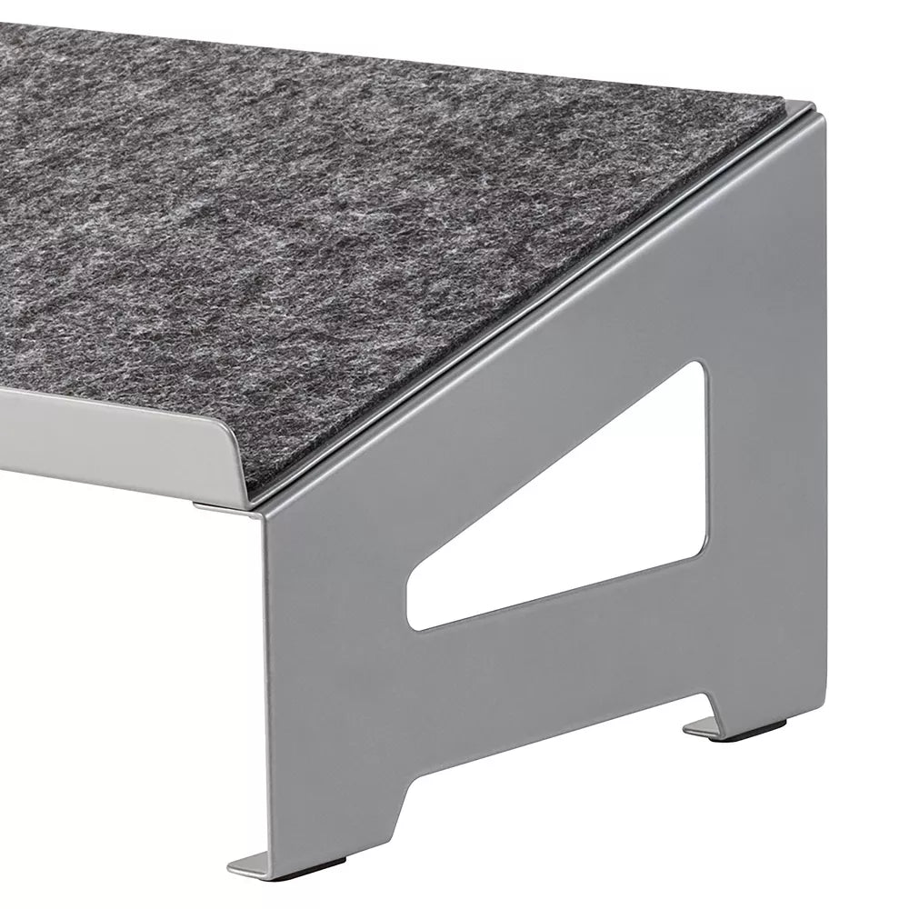 Fixed Angle Steel Laptop Riser with Felt Surface and Underneath Storage Space